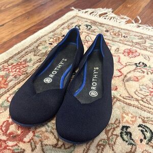 Navy Rothy’s Round Toe Flats